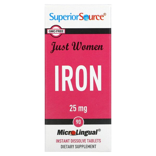 Superior Source Железо Just Women 25 мг 90 быстрорастворимых таблеток