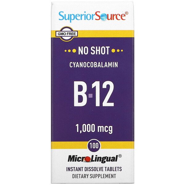 Superior Source Витамин B12 цианокобаламин 1000 мкг 100 таблеток