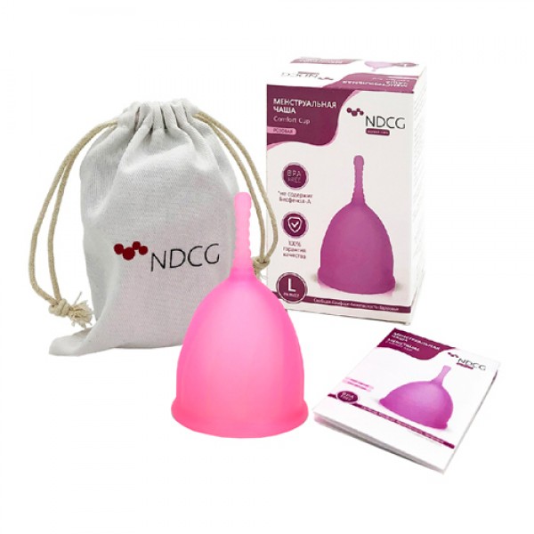 NDCG Чаша менструальная 'Comfort cup', размер L, розовая 35 мл