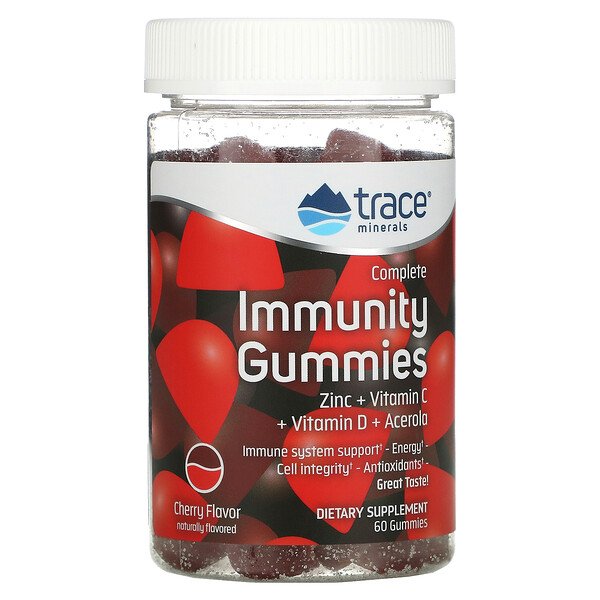 Trace Minerals Research Витамин C Complete Immunity Вишня 60 жевательных конфет