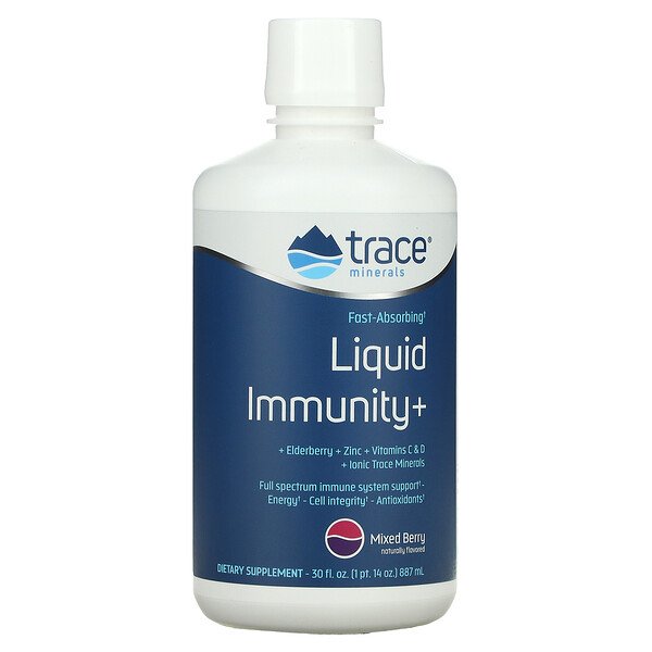 Trace Minerals Research Витамин C Fast-Absorbing Liquid Immunity+ Ягодное ассорти 887 мл