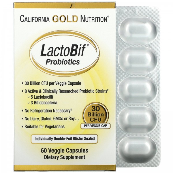 California Gold Nutrition Пробиотики LactoBif 30 м...