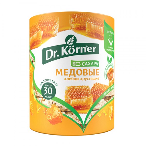 Dr. Korner Хлебцы хрустящие `Злаковый коктейль`, медовый 100 г