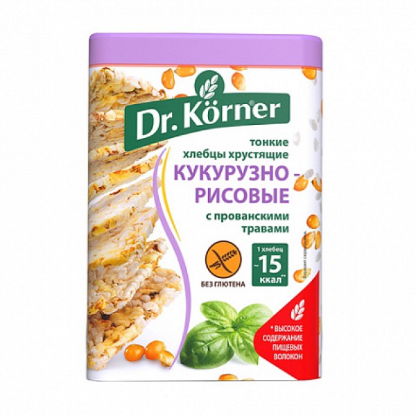 Dr. Korner Хлебцы хрустящие `Кукурузно-рисовые`, с...