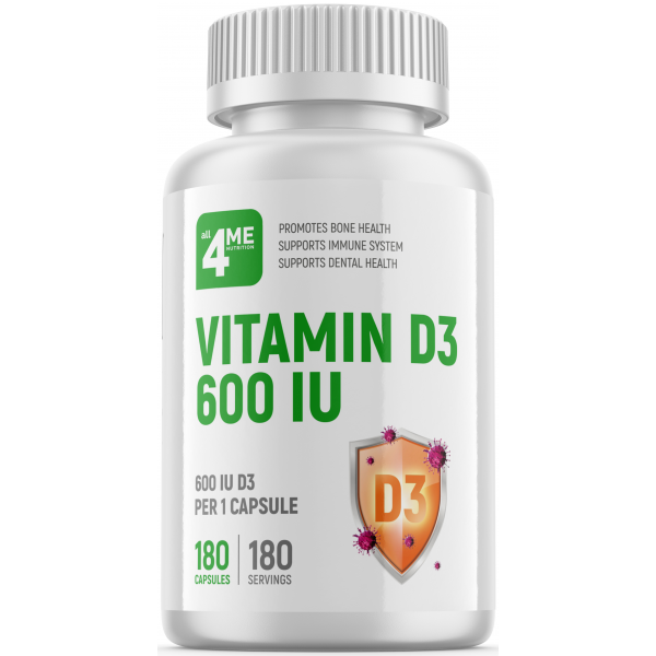 4Me Nutrition Витамин D3 600 МЕ 180 капсул