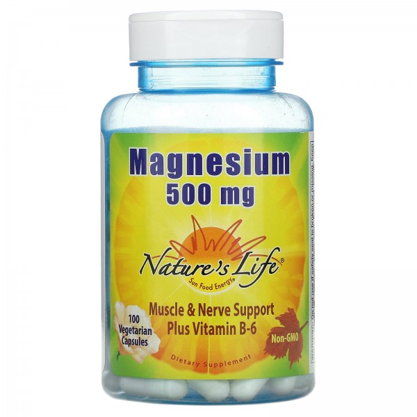 Nature's Life Magnesium 500 mg 100 Vegetarian Caps...