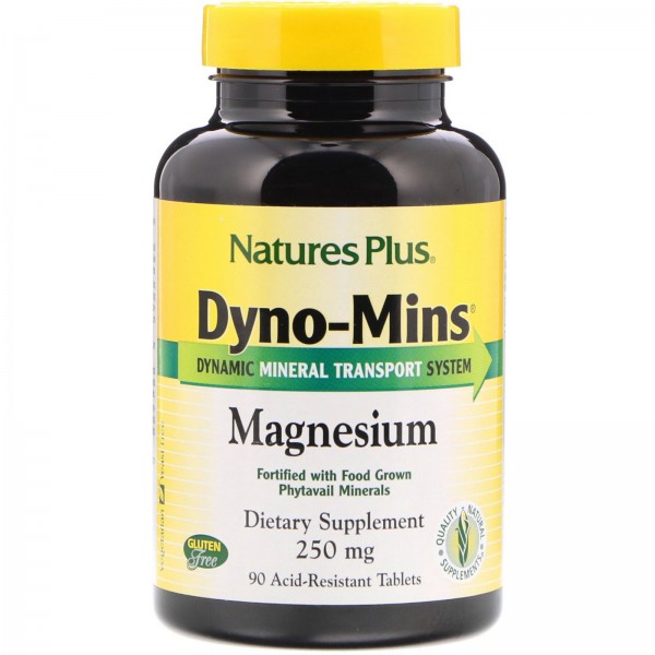Nature's Plus Dyno-Mins Магний 250 мг 90 кислотоустойчивых таблеток