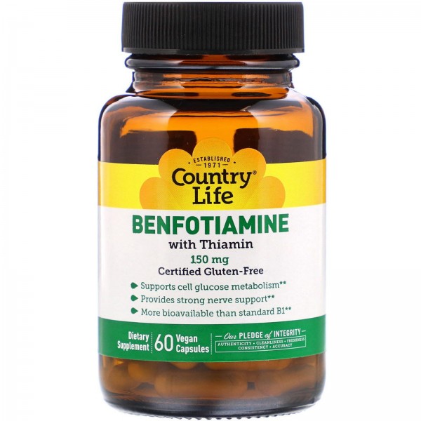Country Life Бенфотиамин с коферментом B1 150 мг 6...