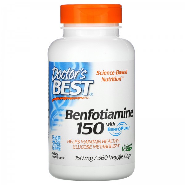 Doctor's Best бенфотиамин с BenfoPure 150мг 360вегетарианских капсул