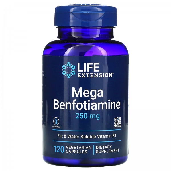 Life Extension Мега-бенфотиамин 250мг 120вегетарианских капсул