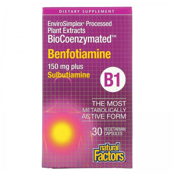 Natural Factors BioCoenzymated B1 Benfotiamine Plu...