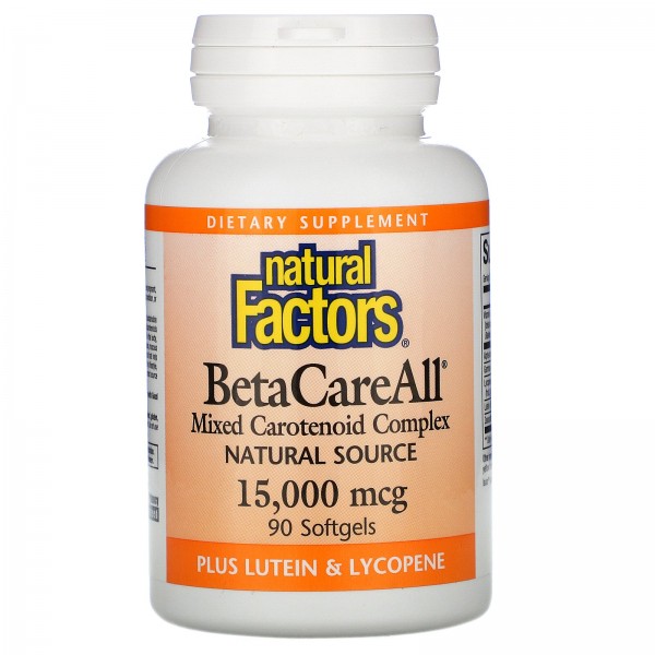 Natural Factors BetaCareAll 15 000 мкг 90 капсул...