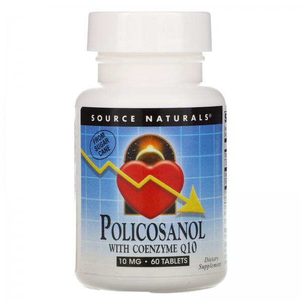 Source Naturals Поликосанол с ферментом Q10 10 мг ...