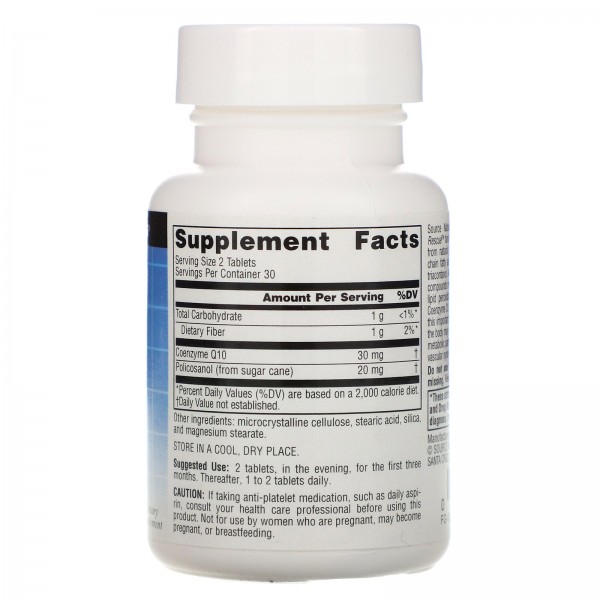 Source Naturals Поликосанол с ферментом Q10 10 мг 60 таблеток