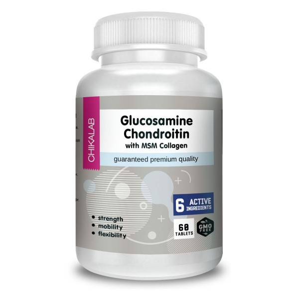 CHIKALAB Глюкозамин-хондроитин-МСМ с коллагеном 60...