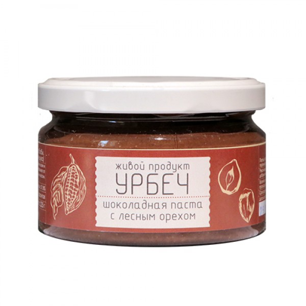 Живой продукт Урбеч из какао-бобов и фундука 225 г...