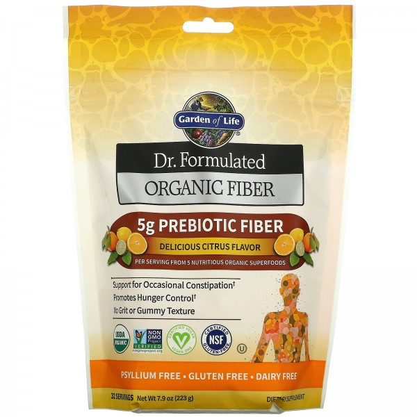 Garden of Life Dr. Formulated Organic Fiber Citrus 7.9 oz (223 g)