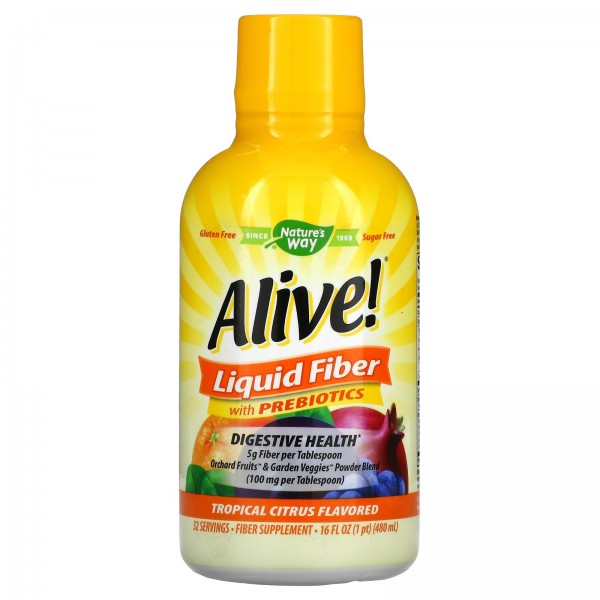 Nature's Way Alive! Liquid Fiber with Prebiotics Tropical Citrus 16 fl oz (480 ml)