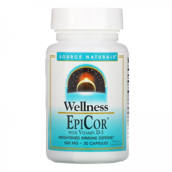 Source Naturals Wellness EpiCor with Vitamin D-3 500 mg 30 Capsules