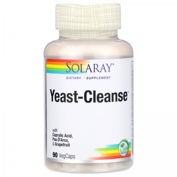 Solaray Yeast-Cleanse комплекс для пищеварения 90 ...