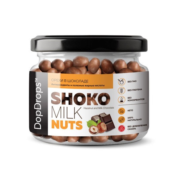 DopDrops Фундук в шоколаде Shoko Milk Nuts Hazelnut 160 г
