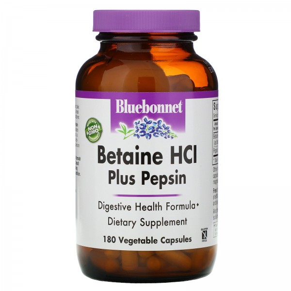 Bluebonnet Nutrition Бетаина гидрохлорид с пепсино...