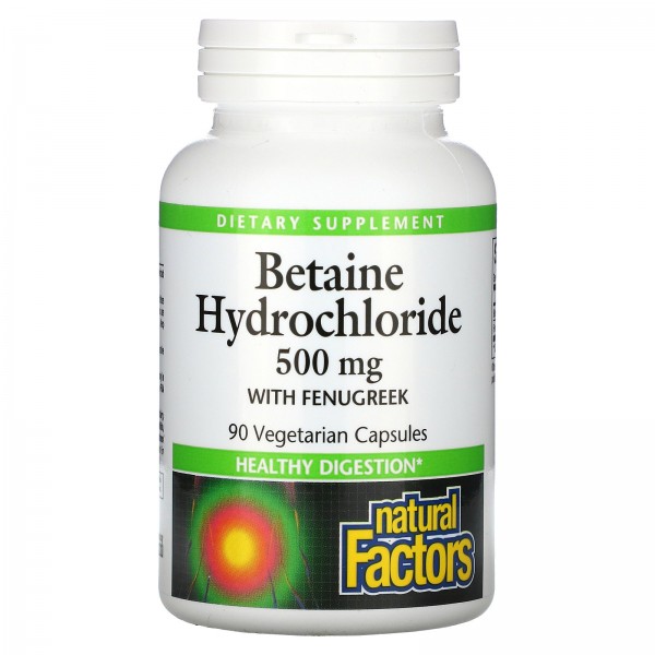 Natural Factors бетаина гидрохлорид с пажитником 5...