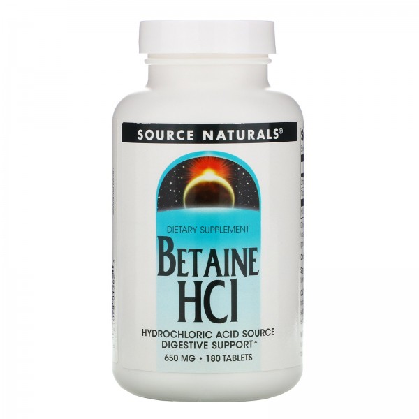 Source Naturals Бетаина гидрохлорид 650 мг 180 таб...