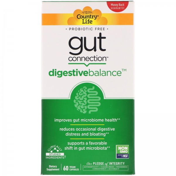 Country Life Gut Connection Digestive Balance 60веганских капсул