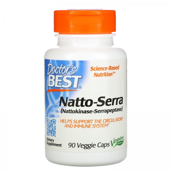 Doctor's Best Natto-Serra 90 капсул в растительной...