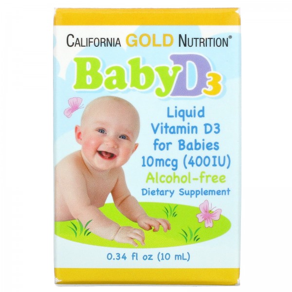 California Gold Nutrition Витамин D3 для детей 400...