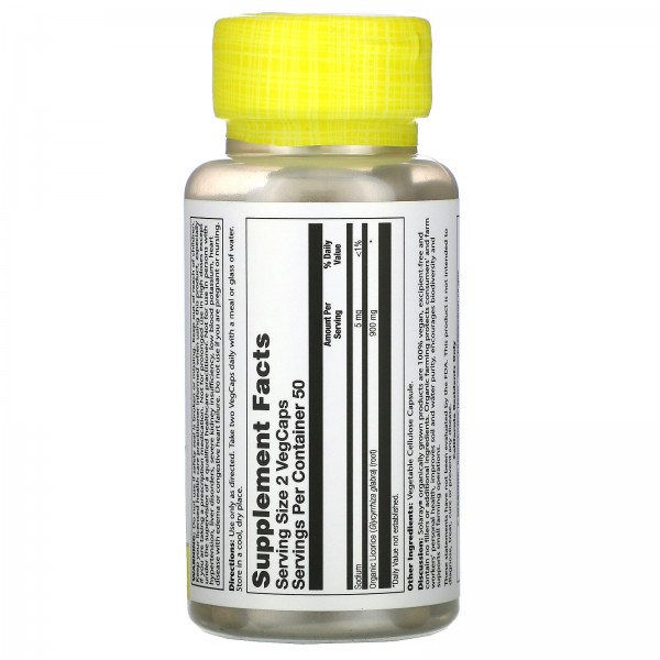 Solaray Солодка 450 мг 100 растительных капсул