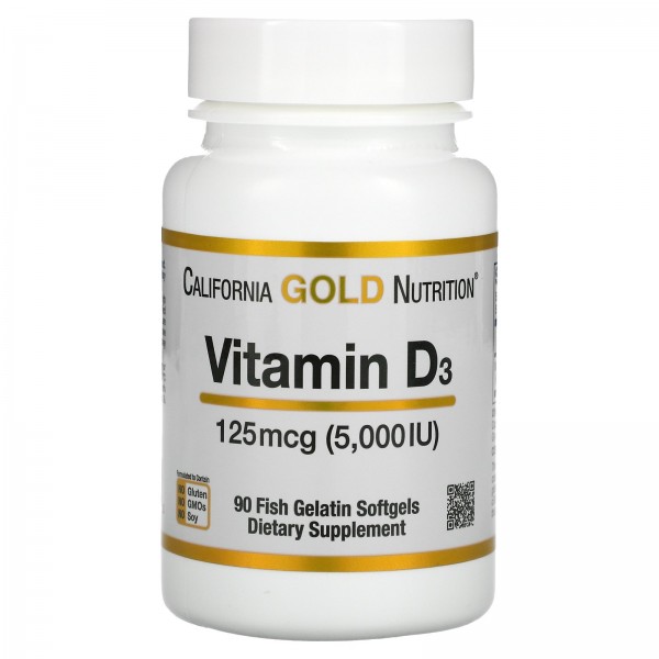 California Gold Nutrition Витамин D3 5000 МЕ 90 ка...