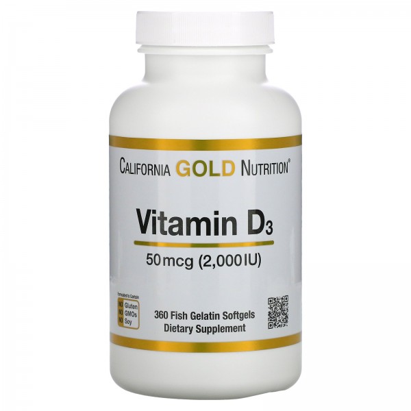 California Gold Nutrition Витамин D3 2000 МЕ 360 к...