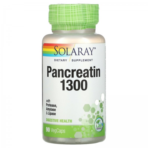 Solaray Панкреатин 1300 мг 90 растительных капсул...