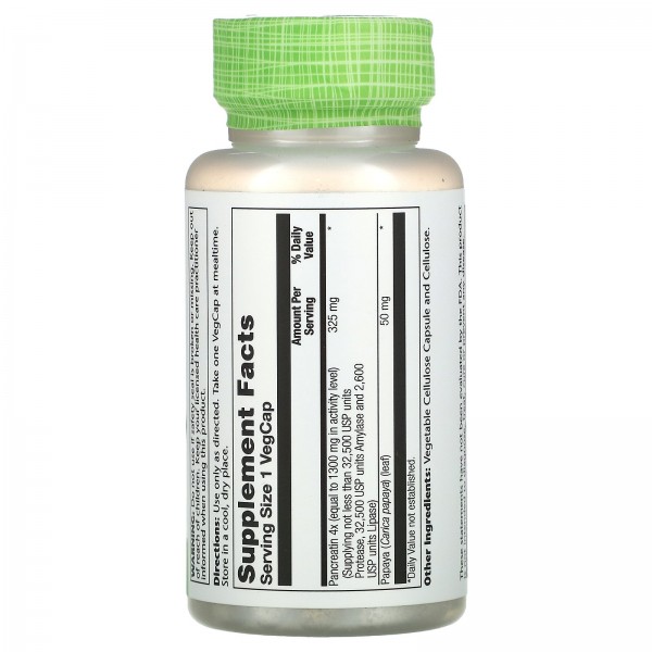 Solaray Панкреатин 1300 мг 90 растительных капсул