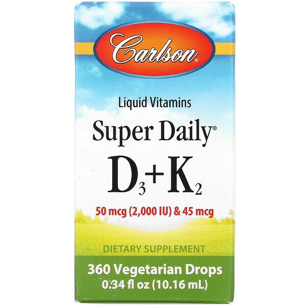 Carlson Labs Витамины D3-K2 1000 МЕ/225 мкг Super ...