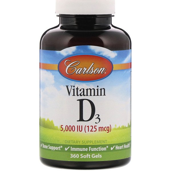 Carlson Labs Витамин D3 5000 МЕ 360 мягких желатин...