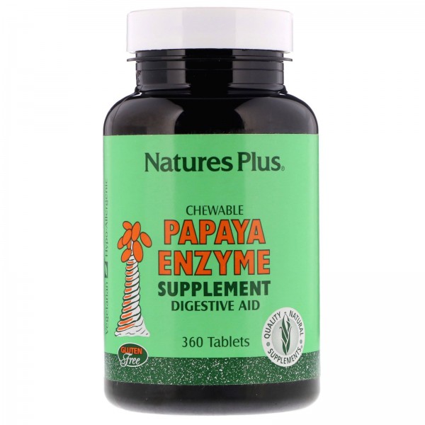 Nature's Plus Жевательная добавка с ферментами папайи 360 таблеток