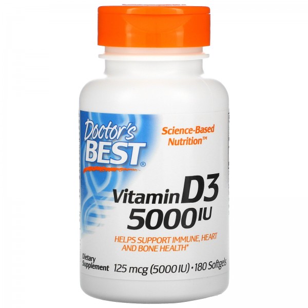 Doctor's Best Витамин D3 5000 МЕ 180 капсул...
