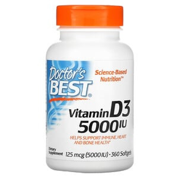 Doctor's Best Витамин D3 5000 МЕ 360 мягких таблет...