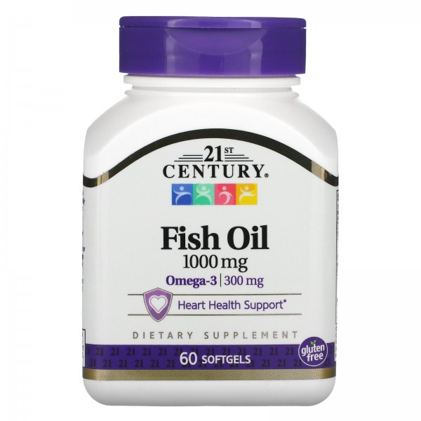 21st Century Рыбий жир 1000 мг 60 мягких желатиновых капсул
