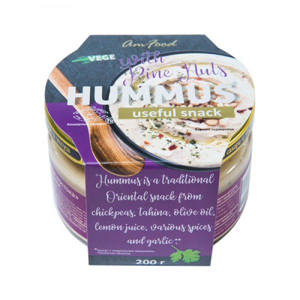 Полезные продукты Хумус `С кедровыми орешками` 200 г