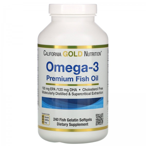 California Gold Nutrition Омега-3 рыбий жир 240 ка...