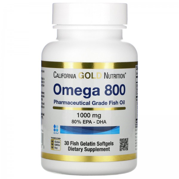 California Gold Nutrition Омега-3 800 мг рыбий жир...