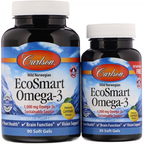 Carlson Labs EcoSmart Omega-3 натуральный ароматиз...