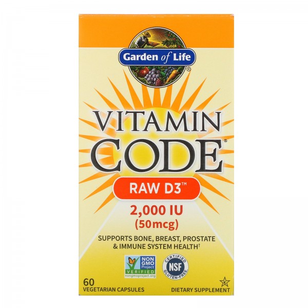 Garden of Life Vitamin Code RAW Витамин D3 2000 МЕ...