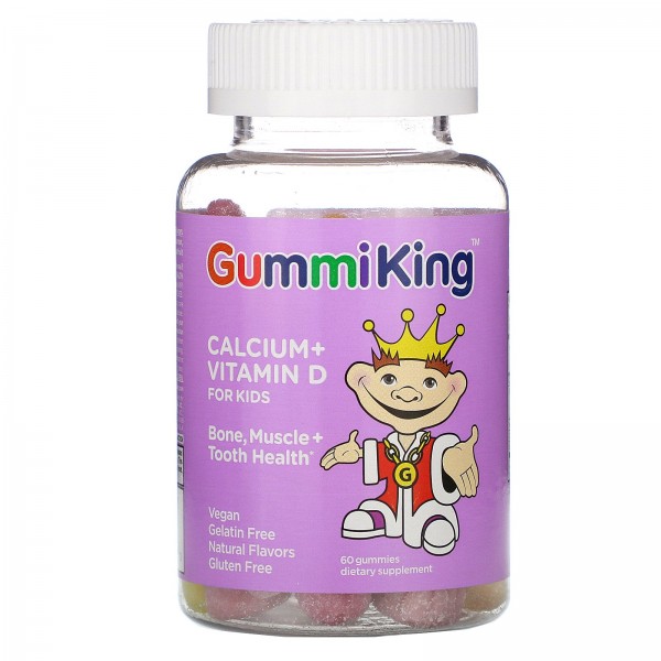 GummiKing Кальций с витамином D2 для детей 60 жевательных мармеладок