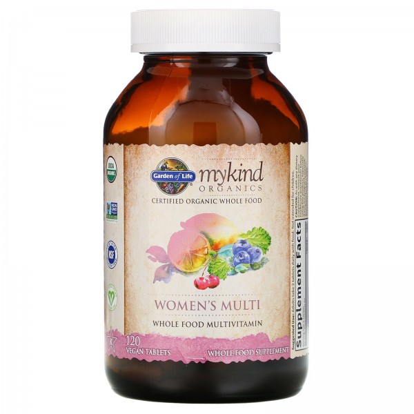 Garden of Life KIND Organics Мультивитамины для женщин 120 веганских таблеток