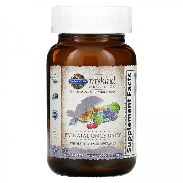 Garden of Life MyKind Organics Prenatal Once Daily 30 Vegan Tablets